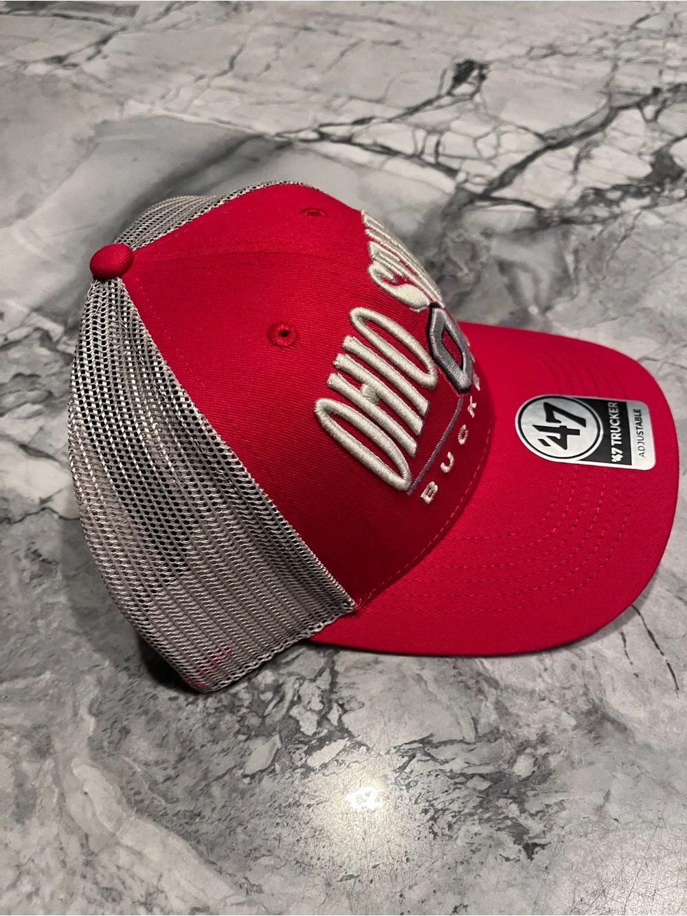 NWT! '47 Adult Ohio State Buckeyes Red Arid Adjustable Trucker Hat!